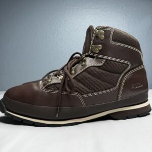 Mens Brown Leather Fubu Hiking Outdoor Shoes Lace Up  Boots Size 15 EU 50 UK 14